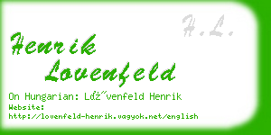 henrik lovenfeld business card